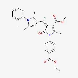 methyl (4Z)-4-{[2,5-dimethyl-1-(2-methylphenyl)-1H-pyrrol-3-yl]methylidene}-1-[4-(ethoxycarbonyl)phenyl]-2-methyl-5-oxo-4,5-dihydro-1H-pyrrole-3-carboxylate