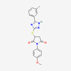 1-(4-methoxyphenyl)-3-{[5-(3-methylphenyl)-4H-1,2,4-triazol-3-yl]sulfanyl}pyrrolidine-2,5-dione