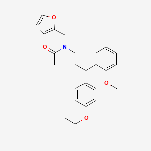 molecular formula C26H31NO4 B11588665 N-(2-Furanylmethyl)-N-[3-(2-methoxyphenyl)-3-[4-(1-methylethoxy)phenyl]propyl]acetamide CAS No. 384361-73-3