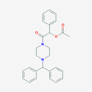 molecular formula C27H28N2O3 B11588673 2-[4-(Diphenylmethyl)piperazin-1-yl]-2-oxo-1-phenylethyl acetate 