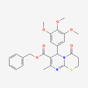 benzyl 8-methyl-4-oxo-6-(3,4,5-trimethoxyphenyl)-3,4-dihydro-2H,6H-pyrimido[2,1-b][1,3]thiazine-7-carboxylate