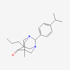 molecular formula C21H30N2O B11588688 2-(4-Isopropylphenyl)-5-methyl-7-propyl-1,3-diazatricyclo[3.3.1.1~3,7~]decan-6-one 