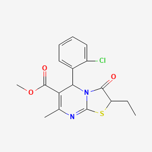 Methyl 5-(2-chlorophenyl)-2-ethyl-7-methyl-3-oxo-3,5-dihydro-2H-thiazolo[3,2-a]pyrimidine-6-carboxylate