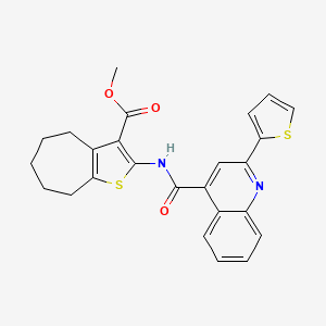 methyl 2-({[2-(thiophen-2-yl)quinolin-4-yl]carbonyl}amino)-5,6,7,8-tetrahydro-4H-cyclohepta[b]thiophene-3-carboxylate