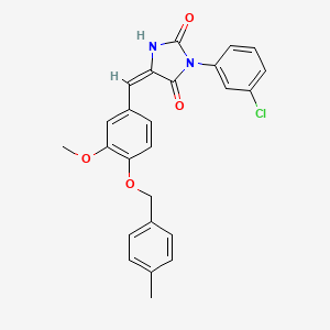 (5E)-3-(3-chlorophenyl)-5-{3-methoxy-4-[(4-methylbenzyl)oxy]benzylidene}imidazolidine-2,4-dione