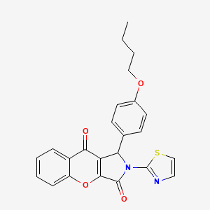 molecular formula C24H20N2O4S B11588737 1-(4-Butoxyphenyl)-2-(1,3-thiazol-2-yl)-1,2-dihydrochromeno[2,3-c]pyrrole-3,9-dione 