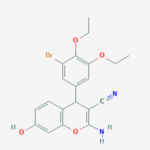 2-amino-4-(3-bromo-4,5-diethoxyphenyl)-7-hydroxy-4H-chromene-3-carbonitrile