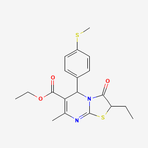 ethyl 2-ethyl-7-methyl-5-[4-(methylsulfanyl)phenyl]-3-oxo-2,3-dihydro-5H-[1,3]thiazolo[3,2-a]pyrimidine-6-carboxylate