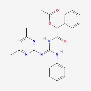 2-{[(E)-[(4,6-dimethylpyrimidin-2-yl)amino](phenylamino)methylidene]amino}-2-oxo-1-phenylethyl acetate