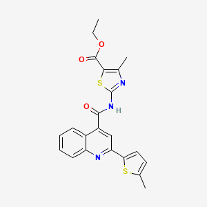 Ethyl 4-methyl-2-({[2-(5-methylthiophen-2-yl)quinolin-4-yl]carbonyl}amino)-1,3-thiazole-5-carboxylate