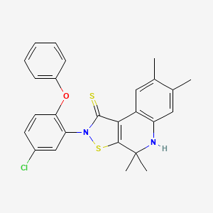 2-(5-chloro-2-phenoxyphenyl)-4,4,7,8-tetramethyl-4,5-dihydroisothiazolo[5,4-c]quinoline-1(2H)-thione