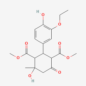 Dimethyl 2-(3-ethoxy-4-hydroxyphenyl)-4-hydroxy-4-methyl-6-oxocyclohexane-1,3-dicarboxylate