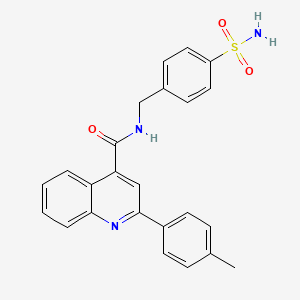 molecular formula C24H21N3O3S B11588841 2-(4-methylphenyl)-N-[(4-sulfamoylphenyl)methyl]quinoline-4-carboxamide 