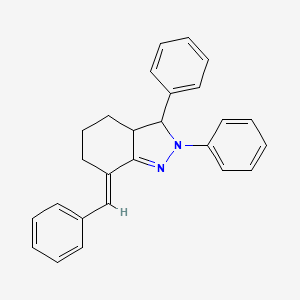 molecular formula C26H24N2 B11588848 (7E)-7-benzylidene-2,3-diphenyl-3,3a,4,5,6,7-hexahydro-2H-indazole 