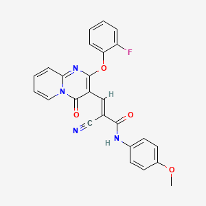 (2E)-2-cyano-3-[2-(2-fluorophenoxy)-4-oxo-4H-pyrido[1,2-a]pyrimidin-3-yl]-N-(4-methoxyphenyl)prop-2-enamide