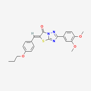 molecular formula C22H21N3O4S B11588895 (5Z)-2-(3,4-dimethoxyphenyl)-5-(4-propoxybenzylidene)[1,3]thiazolo[3,2-b][1,2,4]triazol-6(5H)-one 