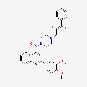 molecular formula C31H31N3O3 B11588897 [2-(3,4-dimethoxyphenyl)quinolin-4-yl]{4-[(2E)-3-phenylprop-2-en-1-yl]piperazin-1-yl}methanone 