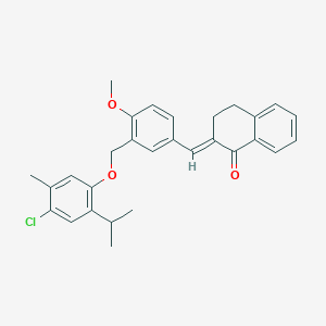 (2E)-2-(3-{[4-chloro-5-methyl-2-(propan-2-yl)phenoxy]methyl}-4-methoxybenzylidene)-3,4-dihydronaphthalen-1(2H)-one