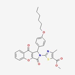 methyl 2-{1-[4-(hexyloxy)phenyl]-3,9-dioxo-3,9-dihydrochromeno[2,3-c]pyrrol-2(1H)-yl}-4-methyl-1,3-thiazole-5-carboxylate