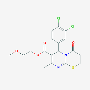 molecular formula C18H18Cl2N2O4S B11588954 2-methoxyethyl 6-(3,4-dichlorophenyl)-8-methyl-4-oxo-3,4-dihydro-2H,6H-pyrimido[2,1-b][1,3]thiazine-7-carboxylate 