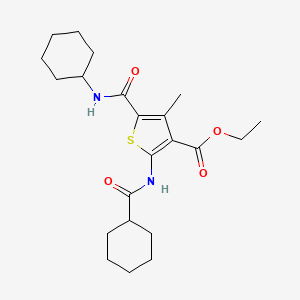 molecular formula C22H32N2O4S B11588956 Ethyl 5-(cyclohexylcarbamoyl)-2-[(cyclohexylcarbonyl)amino]-4-methylthiophene-3-carboxylate 