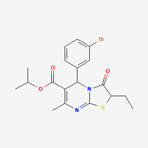 isopropyl 5-(3-bromophenyl)-2-ethyl-7-methyl-3-oxo-2,3-dihydro-5H-[1,3]thiazolo[3,2-a]pyrimidine-6-carboxylate