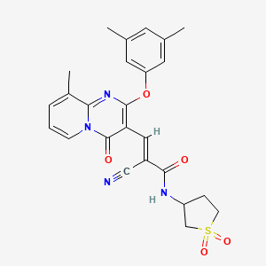 molecular formula C25H24N4O5S B11588963 (E)-2-cyano-3-[2-(3,5-dimethylphenoxy)-9-methyl-4-oxopyrido[1,2-a]pyrimidin-3-yl]-N-(1,1-dioxothiolan-3-yl)prop-2-enamide 