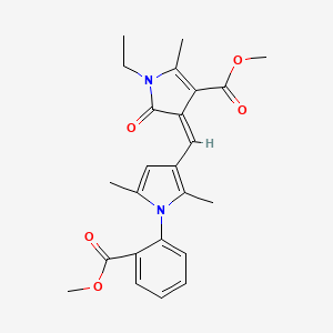 molecular formula C24H26N2O5 B11588971 methyl (4Z)-1-ethyl-4-({1-[2-(methoxycarbonyl)phenyl]-2,5-dimethyl-1H-pyrrol-3-yl}methylidene)-2-methyl-5-oxo-4,5-dihydro-1H-pyrrole-3-carboxylate 