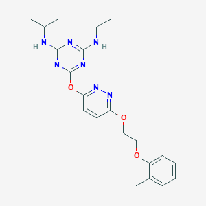 N-ethyl-6-({6-[2-(2-methylphenoxy)ethoxy]pyridazin-3-yl}oxy)-N'-(propan-2-yl)-1,3,5-triazine-2,4-diamine