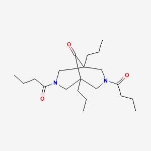 molecular formula C21H36N2O3 B11588980 3,7-Dibutanoyl-1,5-dipropyl-3,7-diazabicyclo[3.3.1]nonan-9-one 