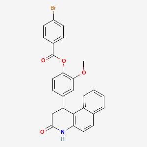 2-Methoxy-4-(3-oxo-1,2,3,4-tetrahydrobenzo[f]quinolin-1-yl)phenyl 4-bromobenzoate