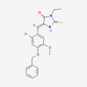 molecular formula C20H19BrN2O3S B11589016 (5Z)-5-[4-(benzyloxy)-2-bromo-5-methoxybenzylidene]-3-ethyl-2-thioxoimidazolidin-4-one 