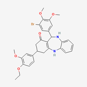 11-(3-bromo-4,5-dimethoxyphenyl)-3-(4-ethoxy-3-methoxyphenyl)-2,3,4,5,10,11-hexahydro-1H-dibenzo[b,e][1,4]diazepin-1-one