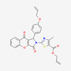 molecular formula C28H22N2O6S B11589037 prop-2-en-1-yl 2-{3,9-dioxo-1-[4-(prop-2-en-1-yloxy)phenyl]-3,9-dihydrochromeno[2,3-c]pyrrol-2(1H)-yl}-4-methyl-1,3-thiazole-5-carboxylate 