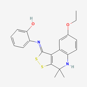 2-{[(1Z)-8-ethoxy-4,4-dimethyl-4,5-dihydro-1H-[1,2]dithiolo[3,4-c]quinolin-1-ylidene]amino}phenol