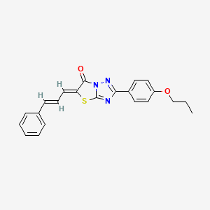 molecular formula C22H19N3O2S B11589066 (5Z)-5-[(2E)-3-phenylprop-2-en-1-ylidene]-2-(4-propoxyphenyl)[1,3]thiazolo[3,2-b][1,2,4]triazol-6(5H)-one 