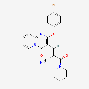 molecular formula C23H19BrN4O3 B11589089 (2E)-3-[2-(4-bromophenoxy)-4-oxo-4H-pyrido[1,2-a]pyrimidin-3-yl]-2-(piperidin-1-ylcarbonyl)prop-2-enenitrile 