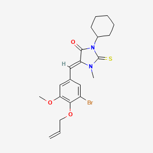 (5Z)-5-[3-bromo-5-methoxy-4-(prop-2-en-1-yloxy)benzylidene]-3-cyclohexyl-1-methyl-2-thioxoimidazolidin-4-one