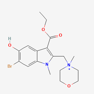 4-{[6-bromo-3-(ethoxycarbonyl)-5-hydroxy-1-methyl-1H-indol-2-yl]methyl}-4-methylmorpholin-4-ium