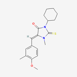 molecular formula C19H24N2O2S B11589144 (5Z)-3-cyclohexyl-5-[(4-methoxy-3-methylphenyl)methylidene]-1-methyl-2-sulfanylideneimidazolidin-4-one 