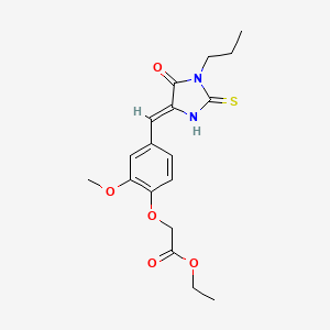 ethyl {2-methoxy-4-[(Z)-(5-oxo-1-propyl-2-thioxoimidazolidin-4-ylidene)methyl]phenoxy}acetate