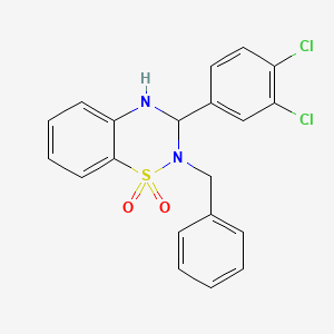 molecular formula C20H16Cl2N2O2S B11589154 2-benzyl-3-(3,4-dichlorophenyl)-3,4-dihydro-2H-1,2,4-benzothiadiazine 1,1-dioxide 