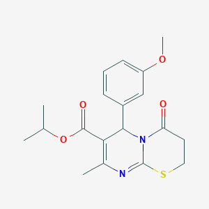 propan-2-yl 6-(3-methoxyphenyl)-8-methyl-4-oxo-2H,3H,4H,6H-pyrimido[2,1-b][1,3]thiazine-7-carboxylate