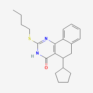 2-butylsulfanyl-5-cyclopentyl-5,6-dihydro-1H-benzo[h]quinazolin-4-one