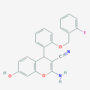 2-amino-4-{2-[(2-fluorobenzyl)oxy]phenyl}-7-hydroxy-4H-chromene-3-carbonitrile