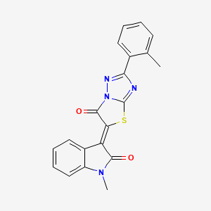 (3Z)-1-methyl-3-[2-(2-methylphenyl)-6-oxo[1,3]thiazolo[3,2-b][1,2,4]triazol-5(6H)-ylidene]-1,3-dihydro-2H-indol-2-one