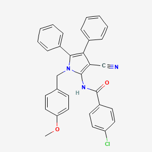 4-chloro-N-[3-cyano-1-(4-methoxybenzyl)-4,5-diphenyl-1H-pyrrol-2-yl]benzamide