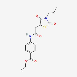 Ethyl 4-{[(2,4-dioxo-3-propyl-1,3-thiazolidin-5-yl)acetyl]amino}benzoate