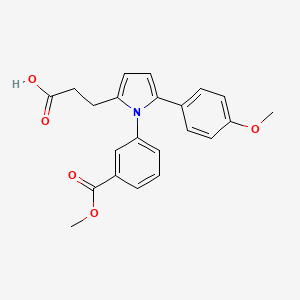 molecular formula C22H21NO5 B11589241 3-{1-[3-(methoxycarbonyl)phenyl]-5-(4-methoxyphenyl)-1H-pyrrol-2-yl}propanoic acid 