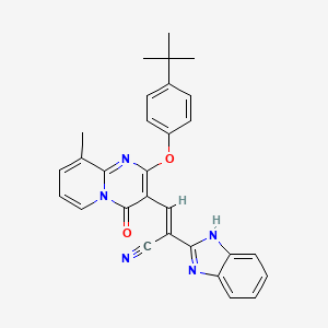 molecular formula C29H25N5O2 B11589243 (2E)-2-(1H-benzimidazol-2-yl)-3-[2-(4-tert-butylphenoxy)-9-methyl-4-oxo-4H-pyrido[1,2-a]pyrimidin-3-yl]prop-2-enenitrile 